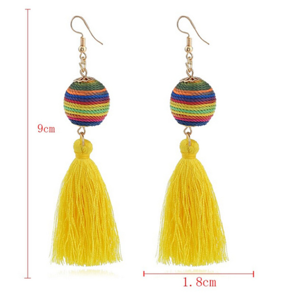 🍒2/$25 TRENDY Ball Tassel 🌞 Earrings - Picture 2 of 4